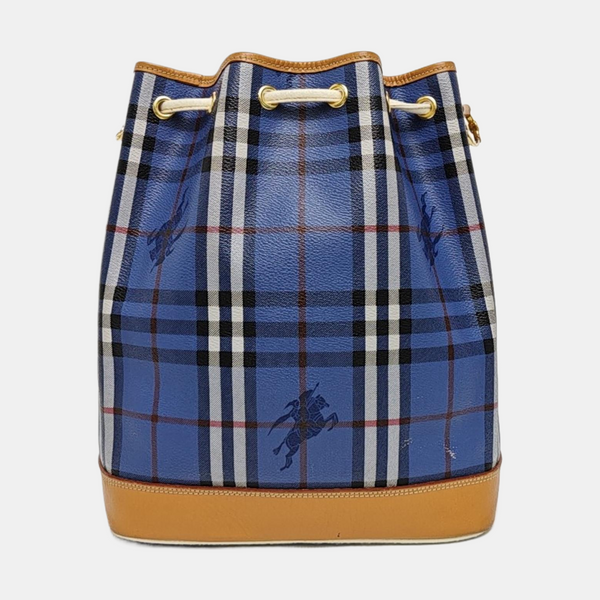Coated Canvas Shoulder Bag Blue