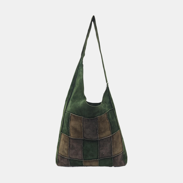 Suede Top Handle Bag Green