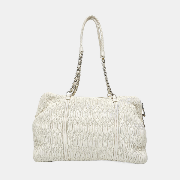 Avenue Quilted Lambskin White