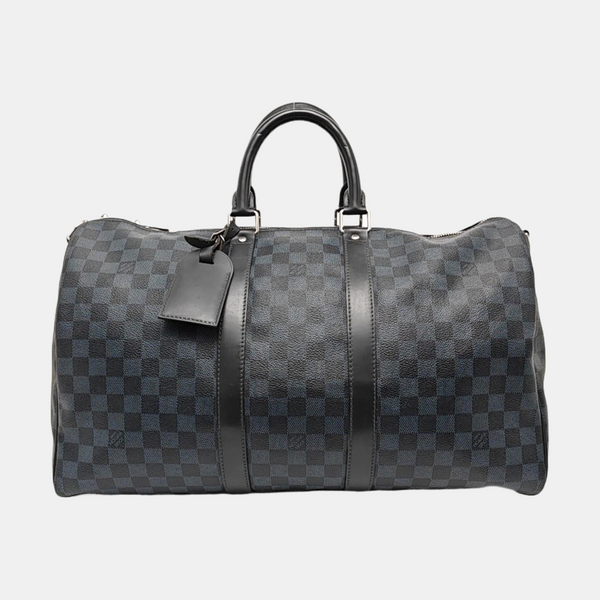 KEEPALL 45 Damier Coated Canvas Blue