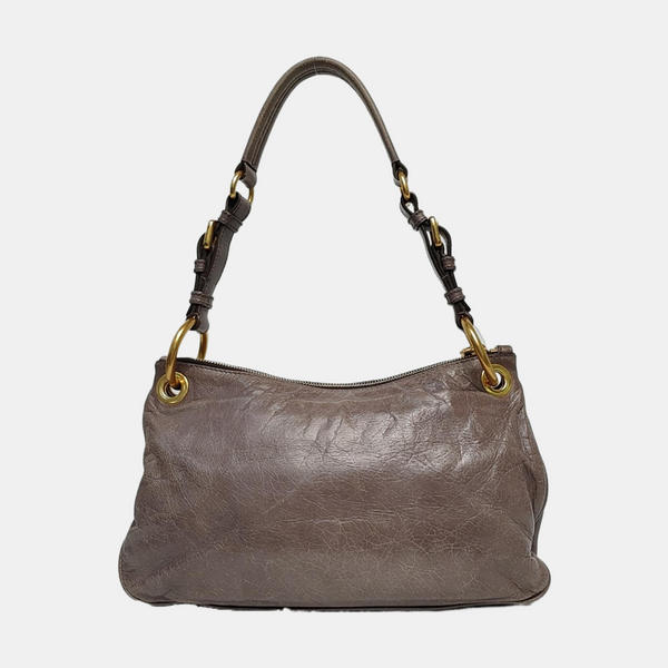 Calfskin Top Handle Bag Gray