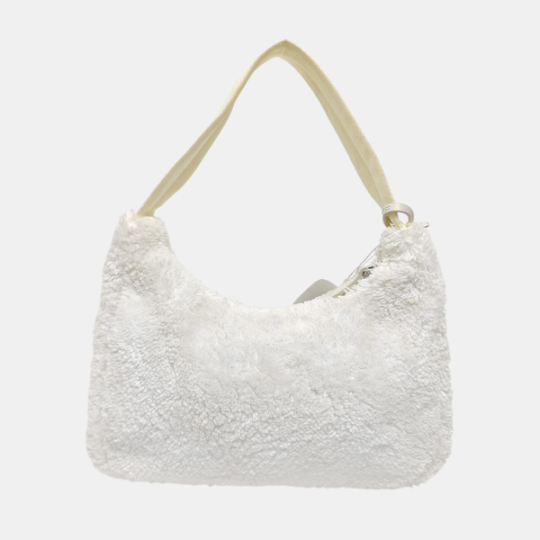 Minibolsa Re-Edition2000 de felpa blanca