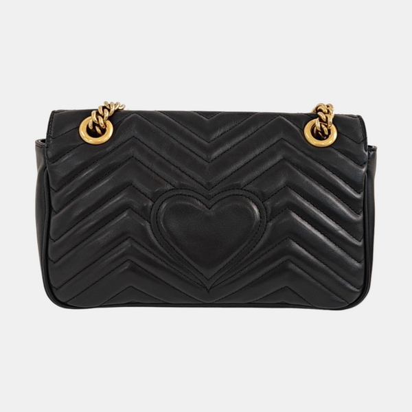 GG Marmont Medium Quilted Calfskin Black