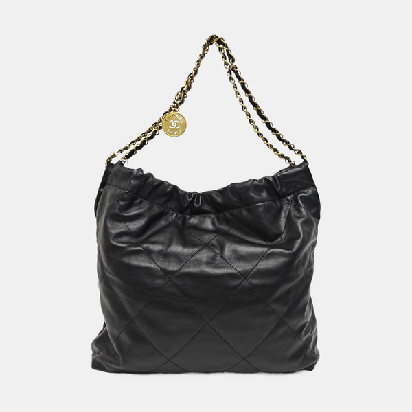 CHANEL 22 Medium Quilted Calfskin Black