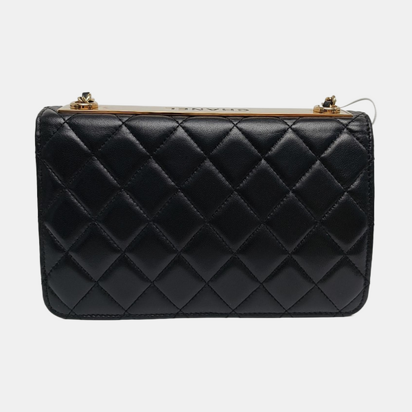 Authenticated pre-owned TRENDY CC WOC Quilted Lambskin Black - Crossbody Bag at Looply
