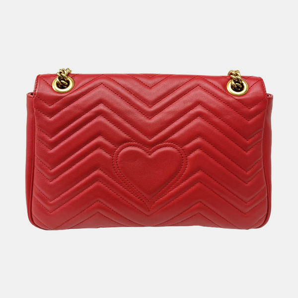 GG Marmont Large Quilted Calfskin Red