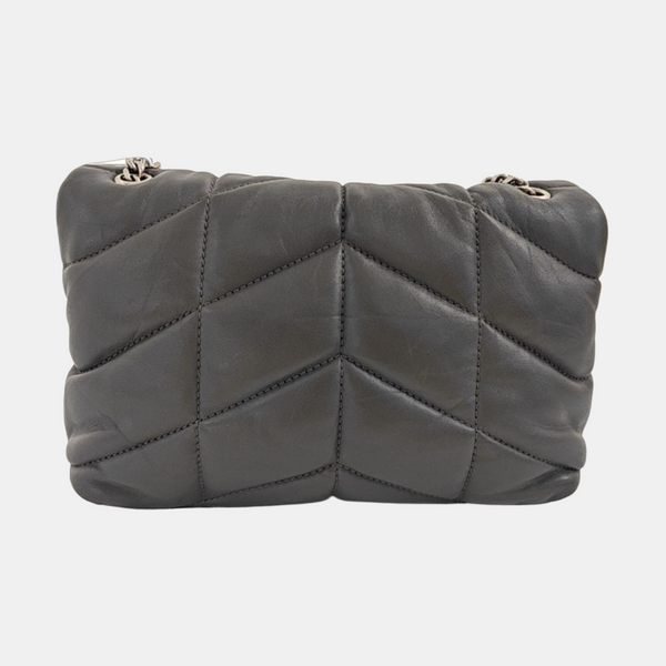LOULOU Small Quilted Lambskin Gray