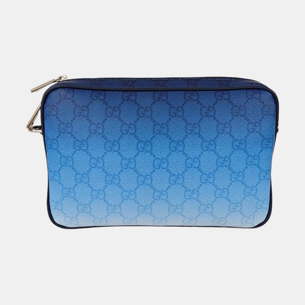 Monogram Coated Canvas Crossbody Bag Small Blue
