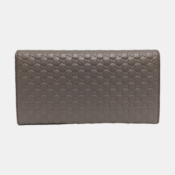 Microguccissima Monogram Calfskin Gray Wallet