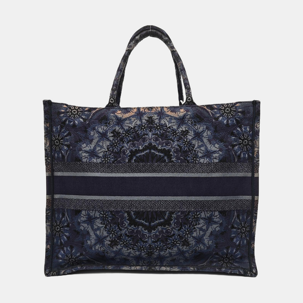 Book Tote Large Canvas Blue