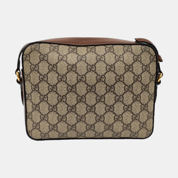 Authenticated pre-owned Horsebit 1955 Small Coated Canvas Beige - Crossbody Bag at Looply