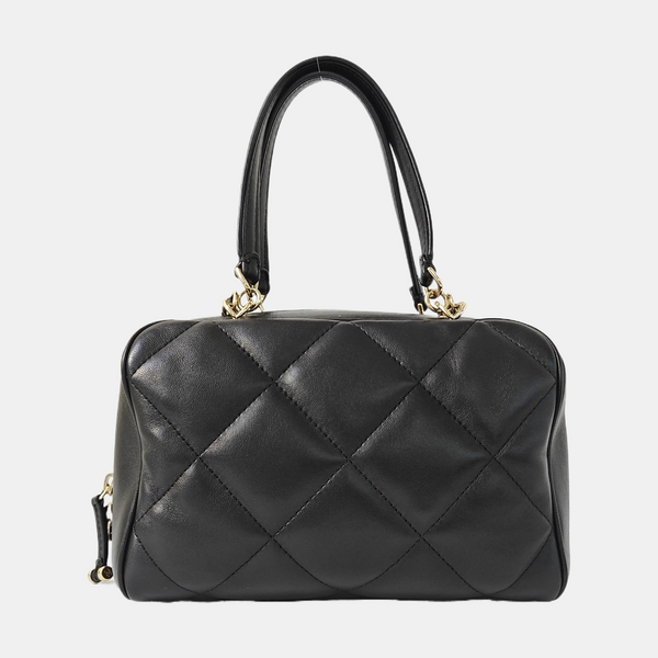 Quilted Lambskin Shoulder Bag Black