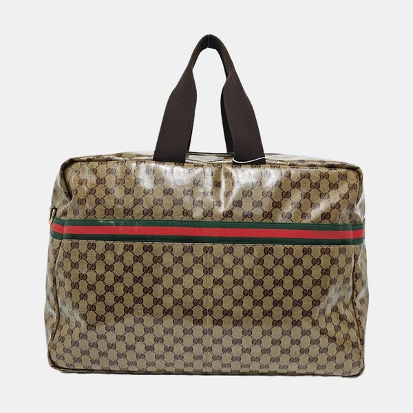 Monogram Coated Canvas Top Handle Bag Brown