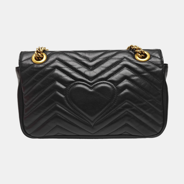 GG Marmont Medium Quilted Calfskin Black