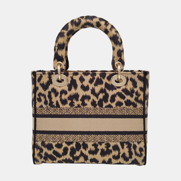 Authenticated pre-owned Lady Dior Medium Fabric Beige - Tote Bag at Looply