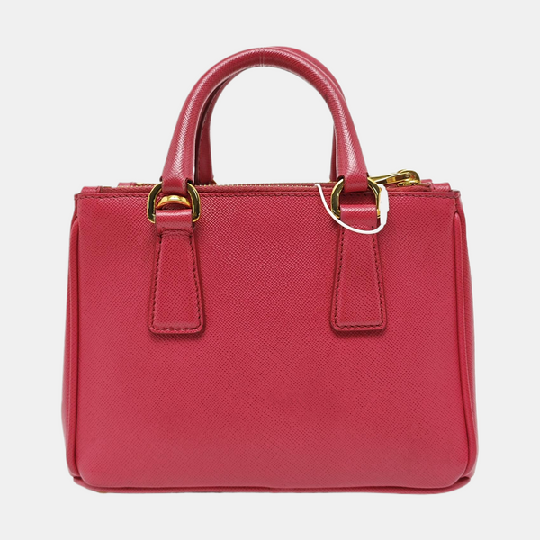 Authenticated pre-owned Galleria Super Mini Saffiano Calfskin Pink - Tote Bag at Looply