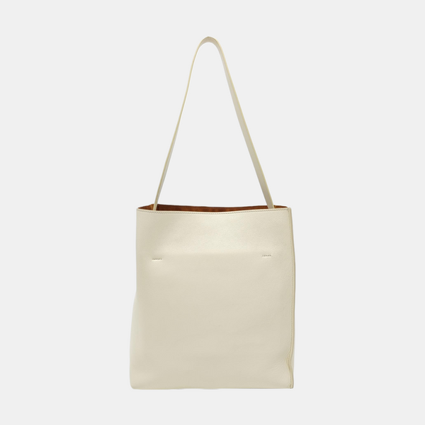 Calfskin Shoulder Bag Small White
