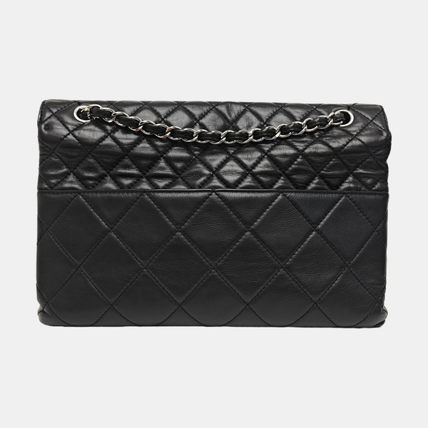 Quilted Calfskin Shoulder Bag Black