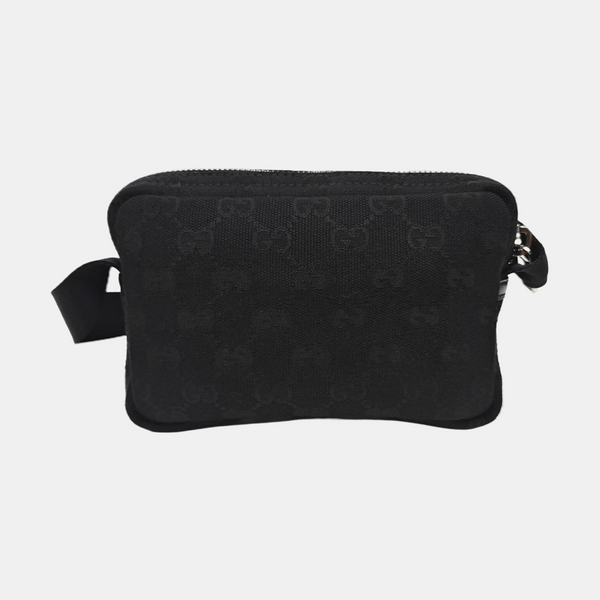 Monogram Fabric Shoulder Bag Black