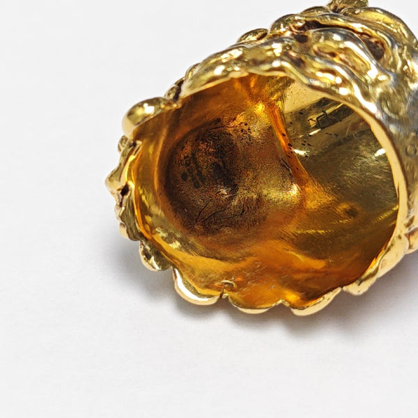Lion Head Metal Gold Ring HK 13