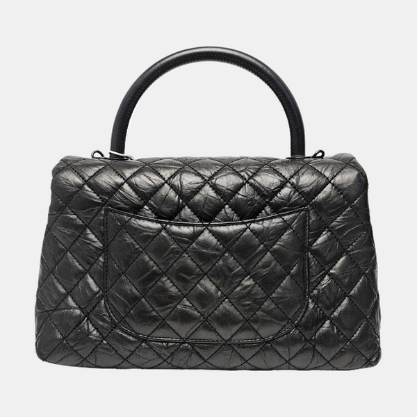 COCO HANDLE Medium Quilted Calfskin Gray