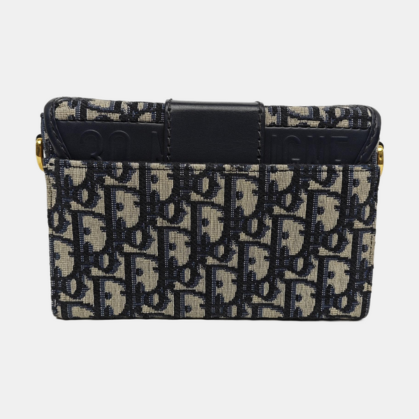 30 Montaigne Mini Oblique Canvas Blue