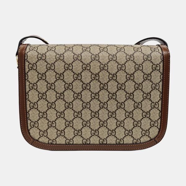 Horsebit 1955 Medium Monogram Coated Canvas Beige