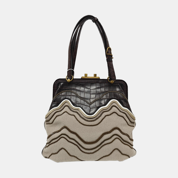 Canvas Top Handle Bag Gray