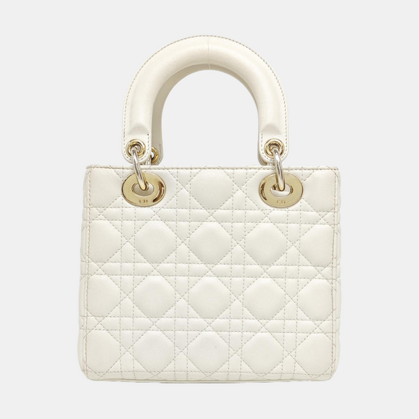 Lady Dior Small Cannage Lambskin White