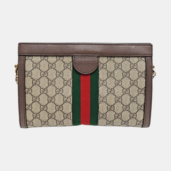 Ophidia Small Monogram Coated Canvas Beige