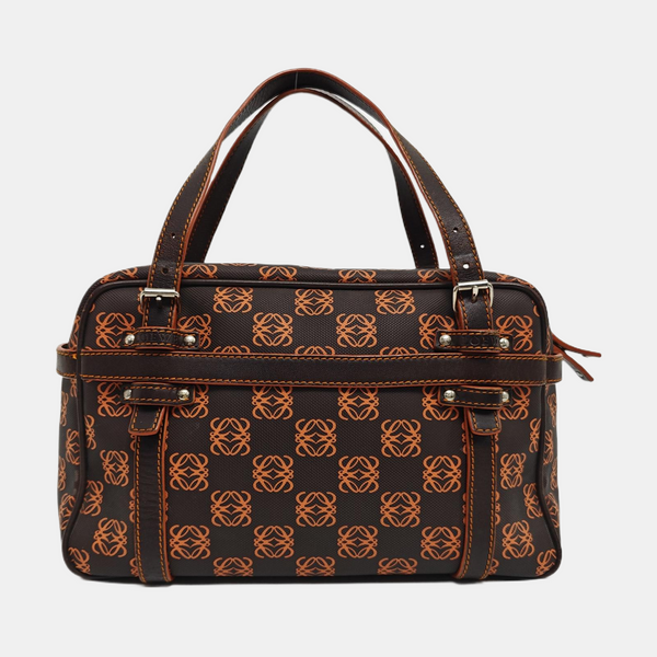 Monogram Coated Canvas Top Handle Bag Brown