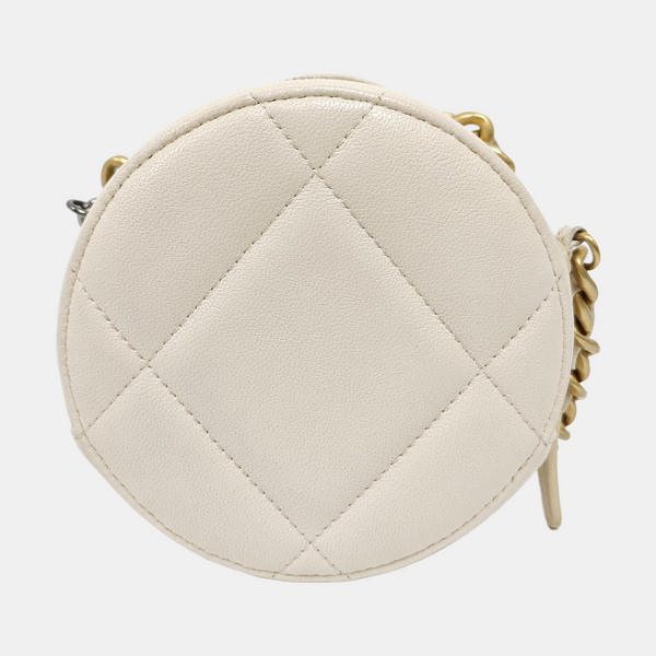 CHANEL 19 Small Quilted Lambskin White
