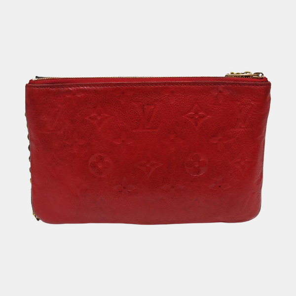 DOUBLE ZIP Monogram Calfskin Blue