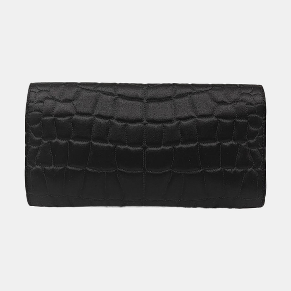 Quilted Silk Satin Black