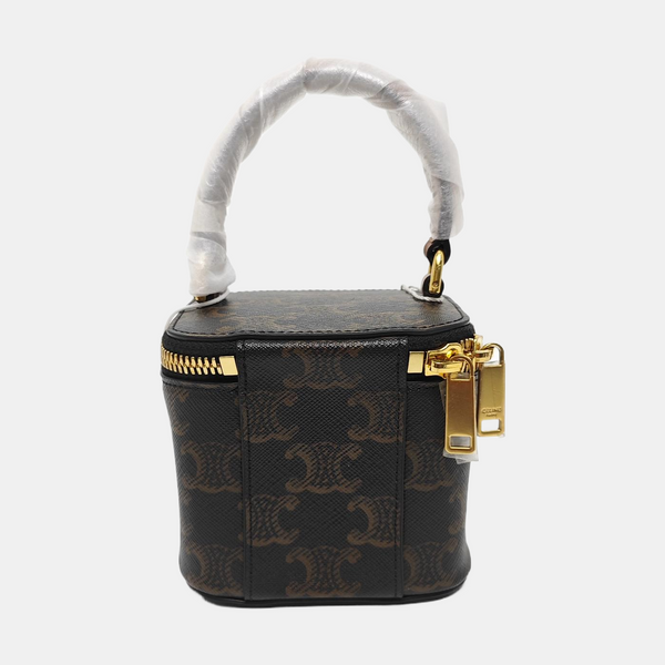 Coated Canvas Shoulder Bag Black