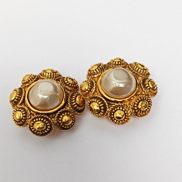 Metal White Clip On Earrings