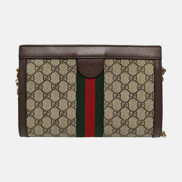 Ophidia Small Monogram Coated Canvas Beige