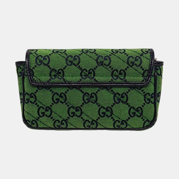 GG Marmont Mini Quilted Canvas Green