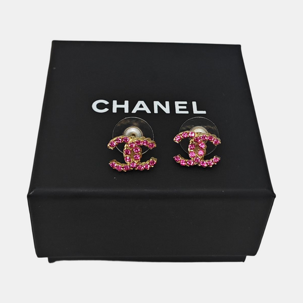 Metal Red Stud Earrings