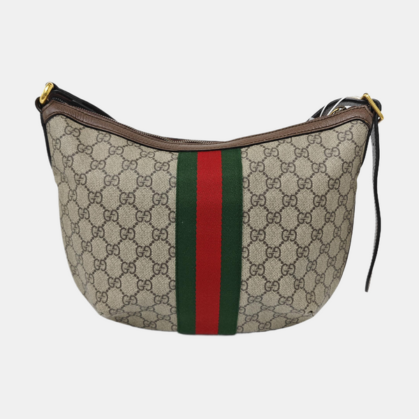 Ophidia Small Monogram Coated Canvas Beige