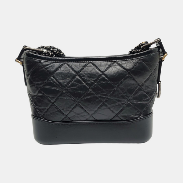 GABRIELLE Small Quilted Calfskin Black