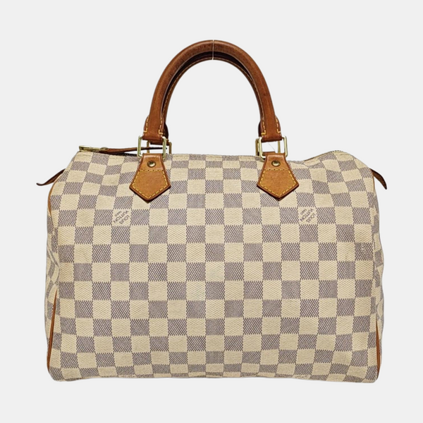 SPEEDY 30 Damier Azur Coated Canvas White