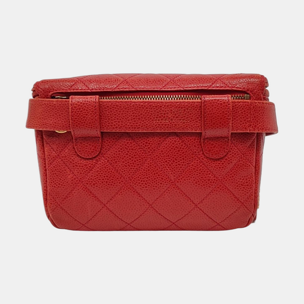 Quilted Grained Calfskin Red