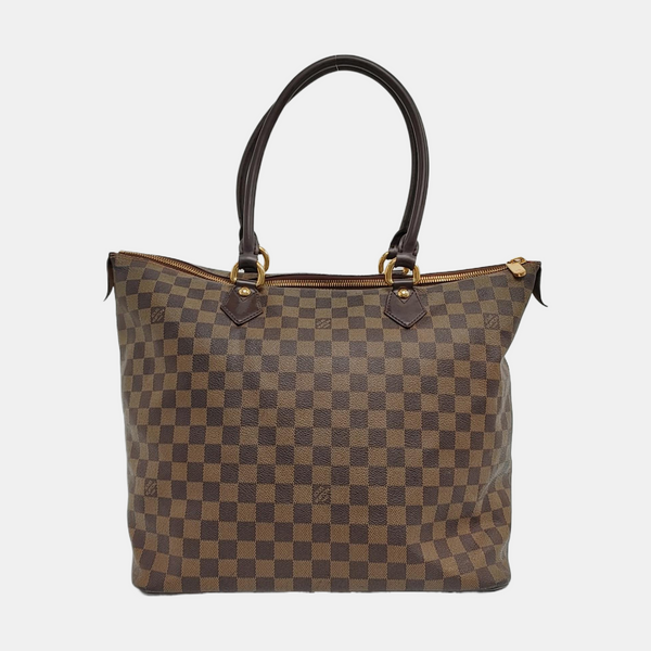 SALEYA Damier Ebene Coated Canvas Brown