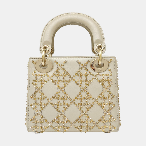 Lady Dior Mini Quilted Lambskin Beige