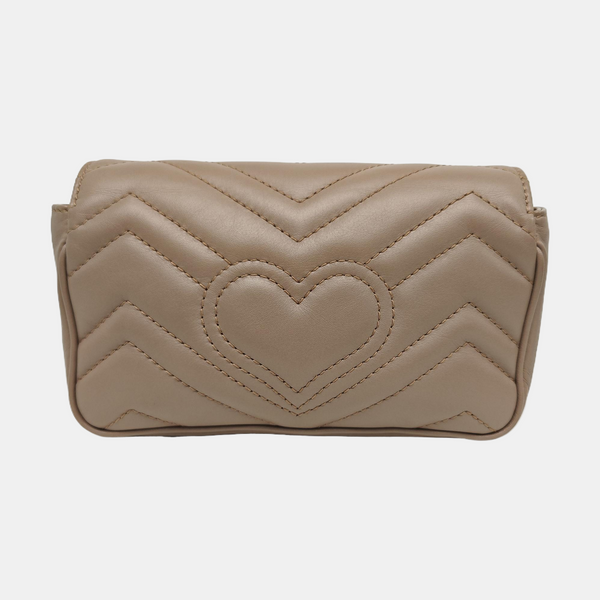 GG Marmont Mini Quilted Calfskin Beige