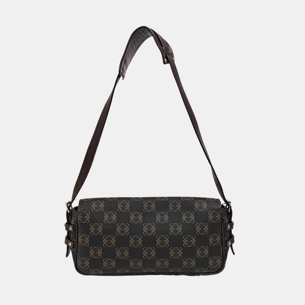 Monogram Coated Canvas Shoulder Bag Black