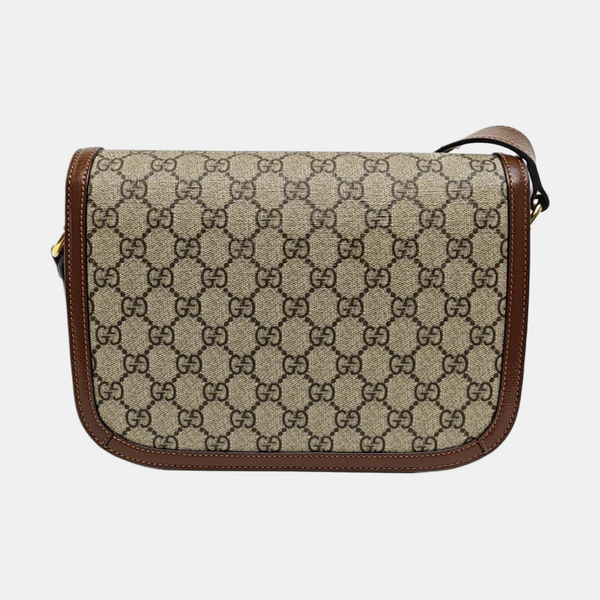 Horsebit 1955 Medium Monogram Coated Canvas Beige