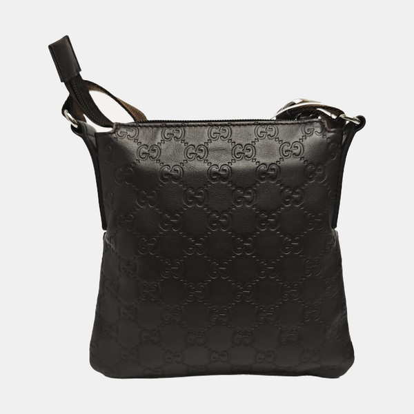 Monogram Calfskin Crossbody Bag Brown