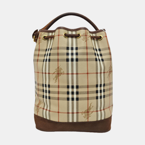 Coated Canvas Bucket Bag Brown